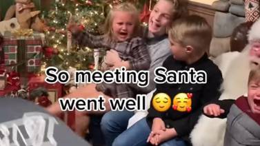 VIDEO VIRAL: Niña llora de miedo al conocer a Santa Claus