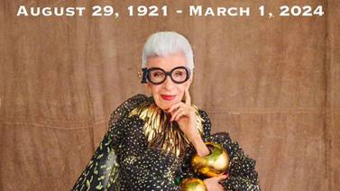 Ícono de la moda, Iris Apfel, fallece a los 102 años