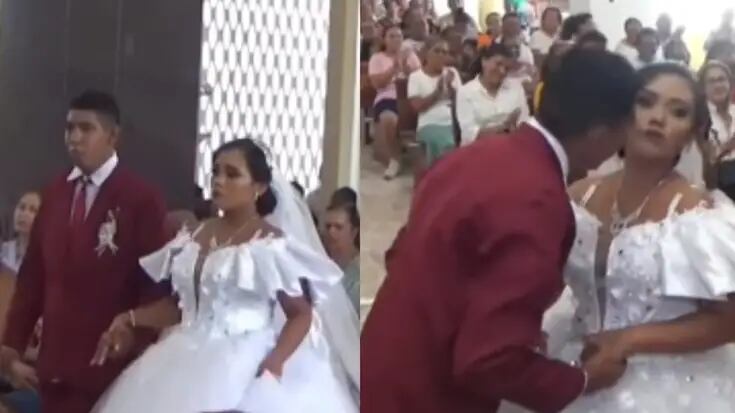 Novio llega tarde a la boda: la novia se niega a darle un beso