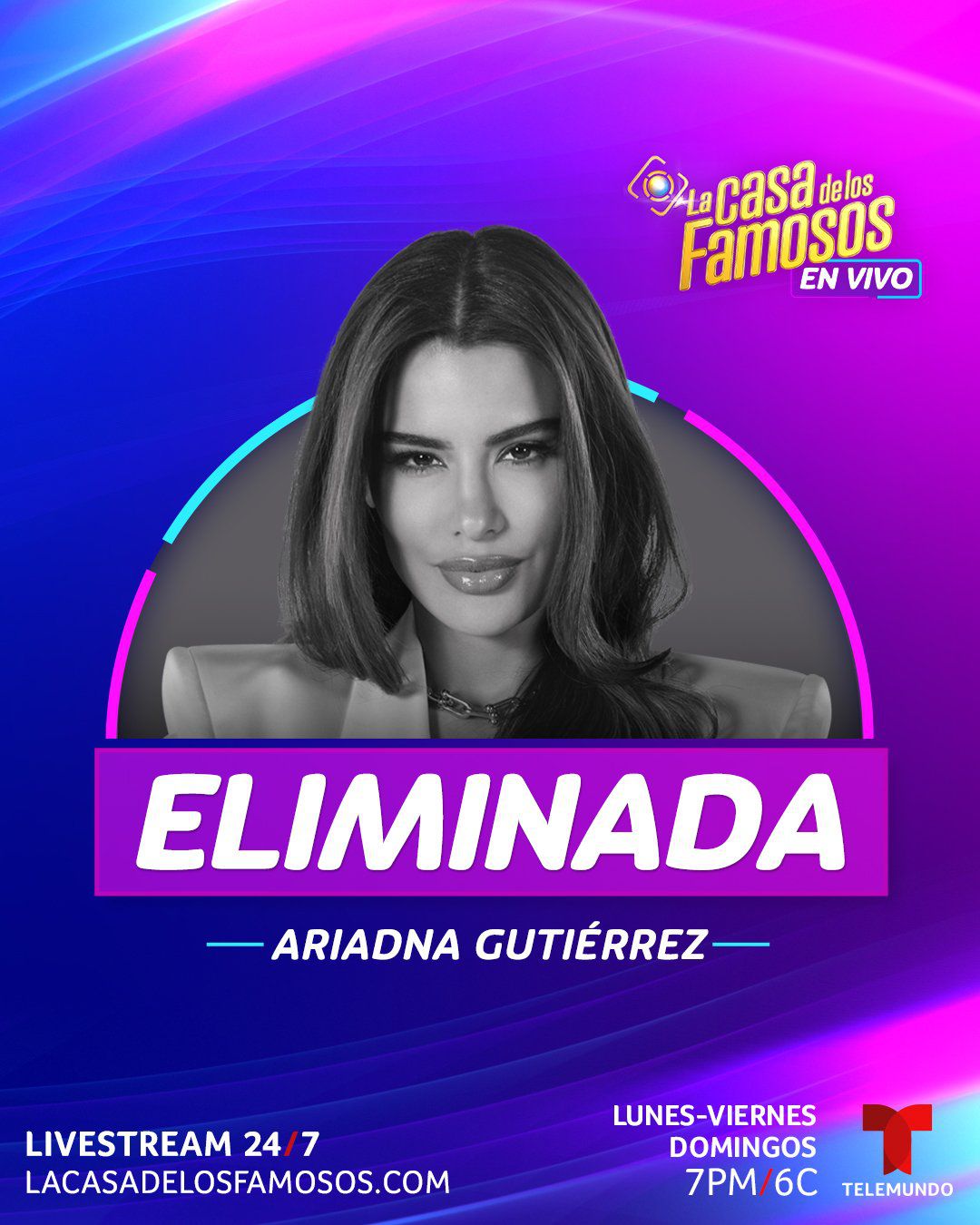 Ariadna Gutiérrez doceava eliminada de La Casa de los Famosos.