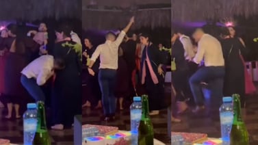 Viral: Hombre muerde a su novia en la pista de baile, ella lo regaña y él sigue bailando "épicamente"