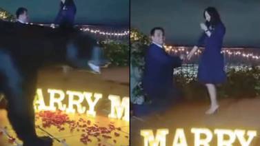 Oso arruina propuesta de matrimonio al cruzar frente a la pareja: VIDEO