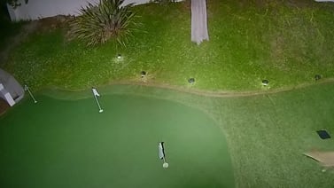 Cámara capta a coyote jugando en campo de golf de California