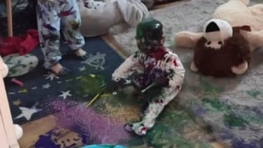 TikTok: Padre encuentra a su bebé completamente manchado de pintura