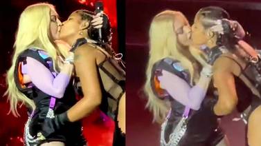 VIDEO: Madonna y Tokischa sorprenden con beso lésbico en medio de un concierto 