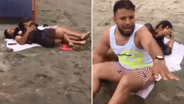 VIDEO VIRAL: Mujer sigue a su esposo al trabajo y lo cacha con su secretaria en la playa