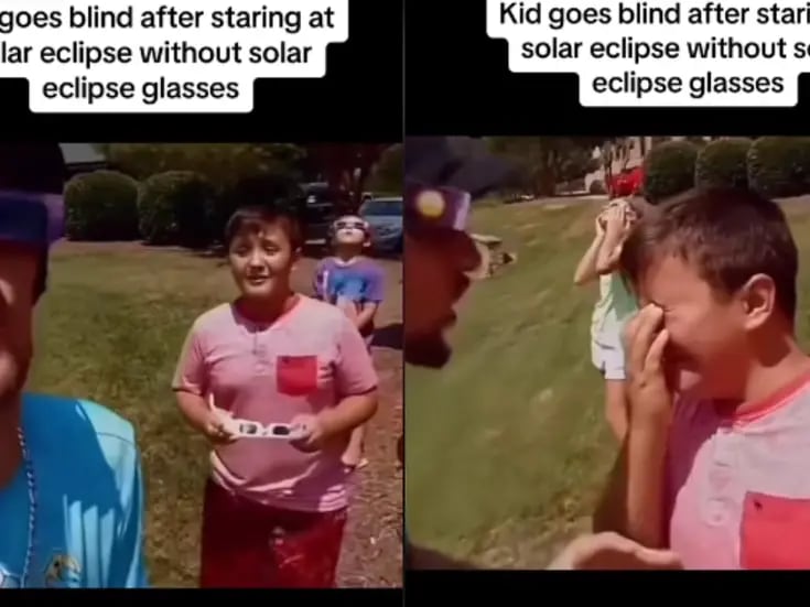 VIDEO: niño se queda ciego por quitarse los lentes protectores durante el eclipse y verlo directamente