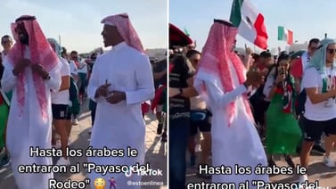 Mexicanos hacen bailar "Payaso de Rodeo" a árabes en el Mundial de Qatar 2022
