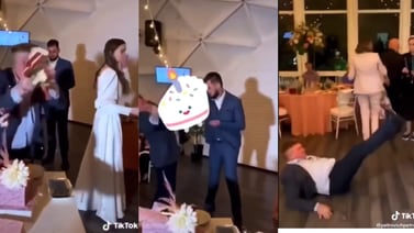Novio noquea a su padrino por destrozar el pastel de bodas en plena fiesta