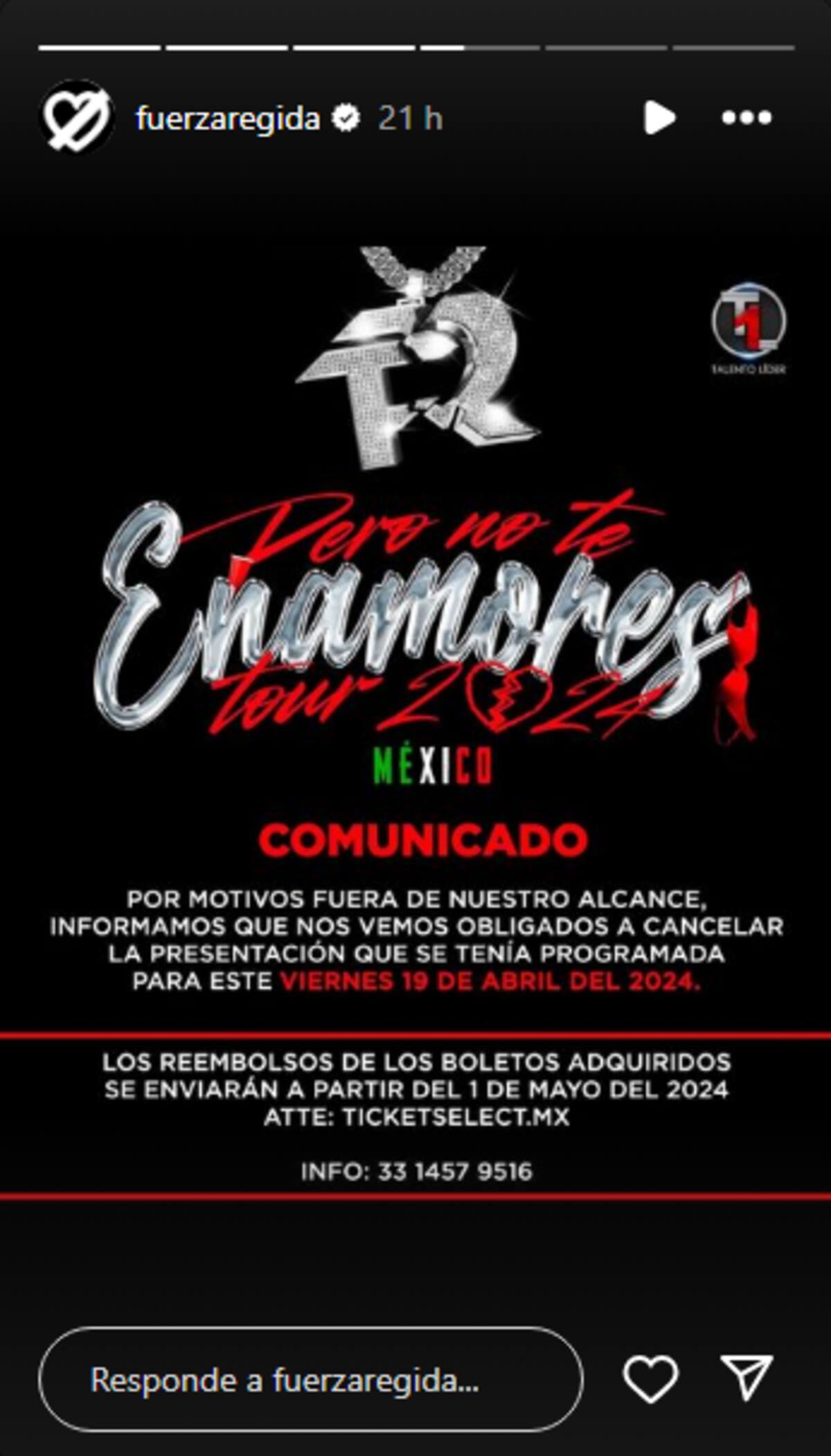 Fuerza Regida canceló su presentación en Cancún un día antes.