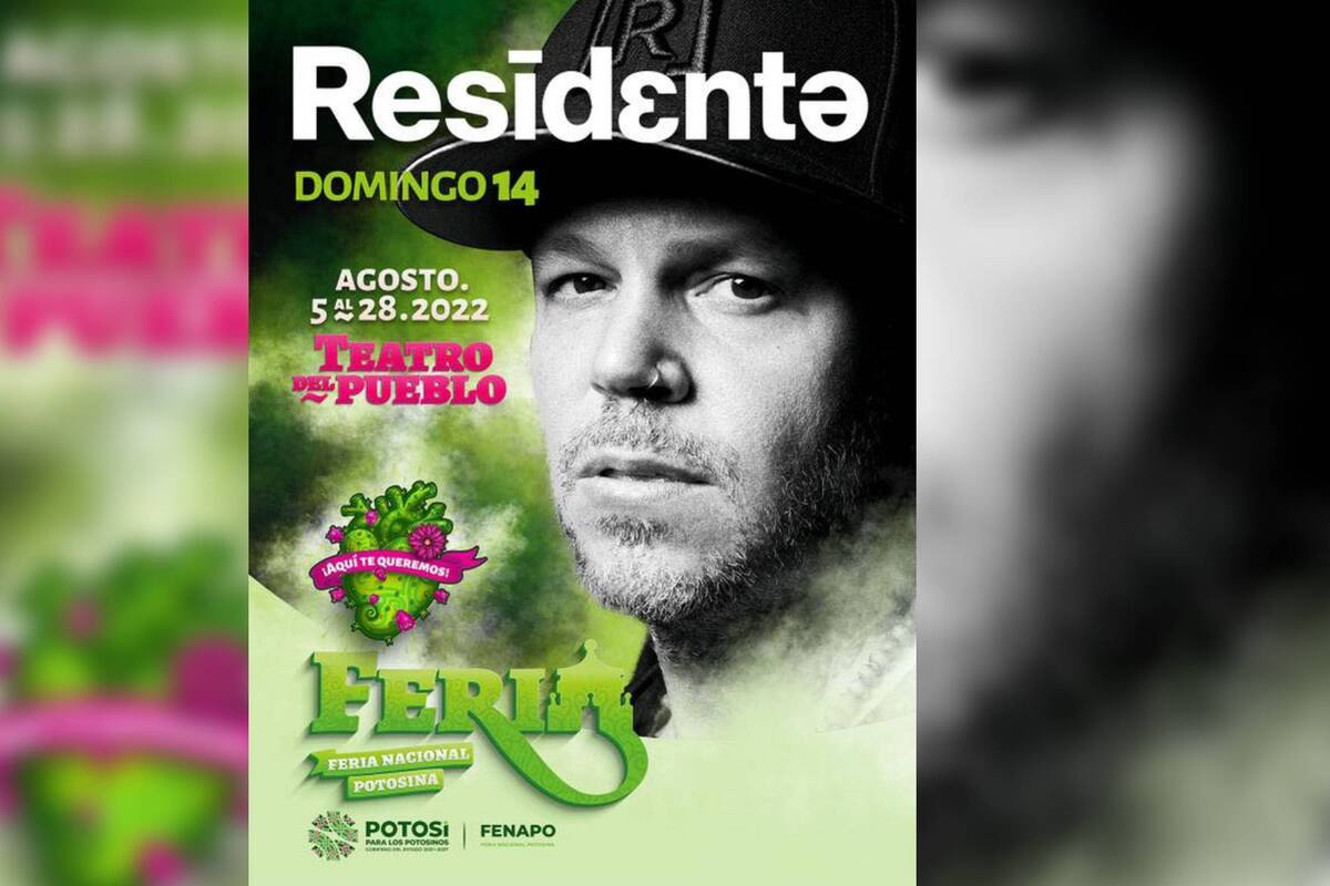 Residente ofrecerá concierto en la "Feria Nacional Potosina 2022"