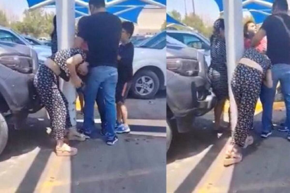 Encuentra a su esposo con la otra en Walmart de Tamaulipas y arma tremendo zafarrancho