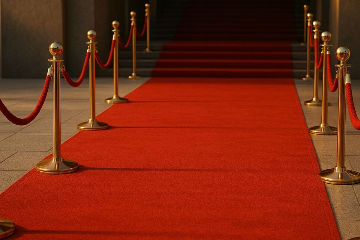 Halló la alfombra roja de los Oscars en un contenedor y ahora es el artículo más codiciado de su apartamento