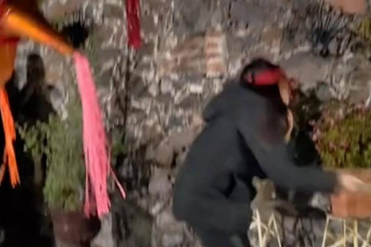 Joven termina rompiendo una maceta al intentar pegarle a una piñata