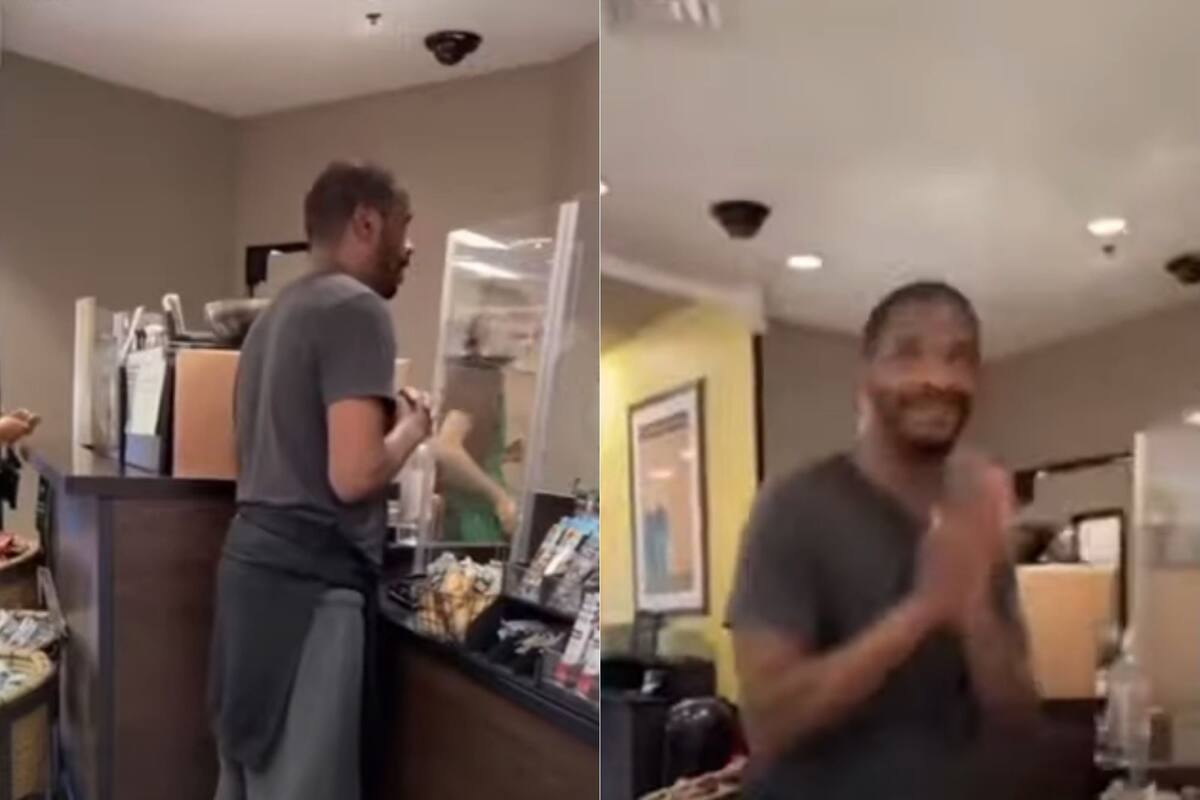 Hombre se viraliza al comprarle desayuno a vagabundo en Starbucks
