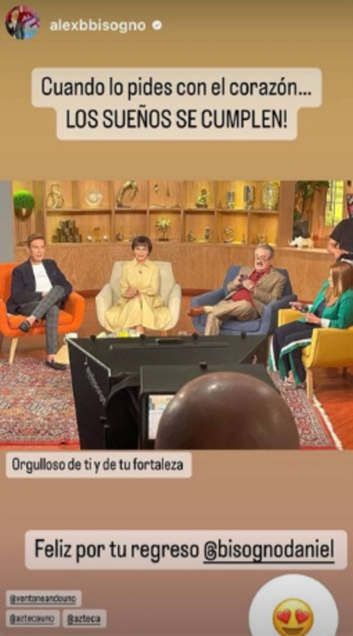 Alex Bisogno compartió un emotivo mensaje por el regreso de su hermano.