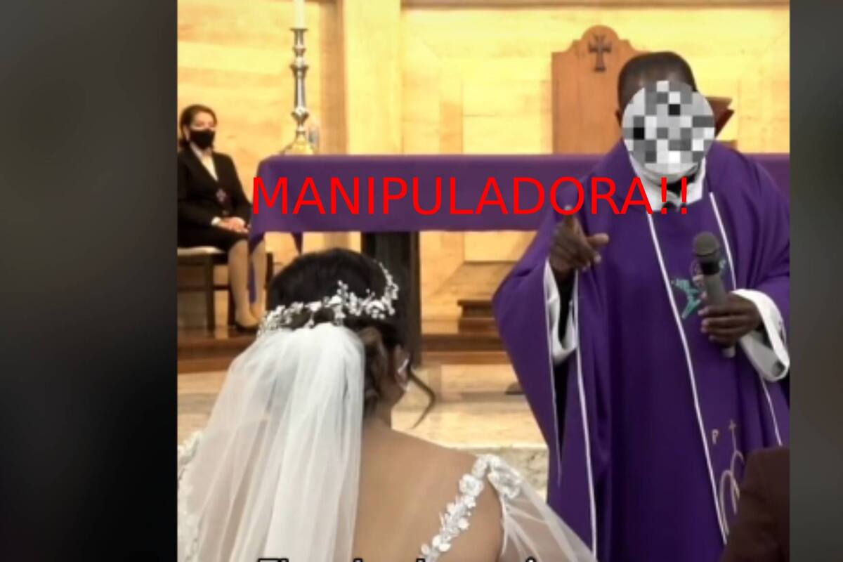 VIDEO: Sacerdote llama manipuladora a una novia en su boda