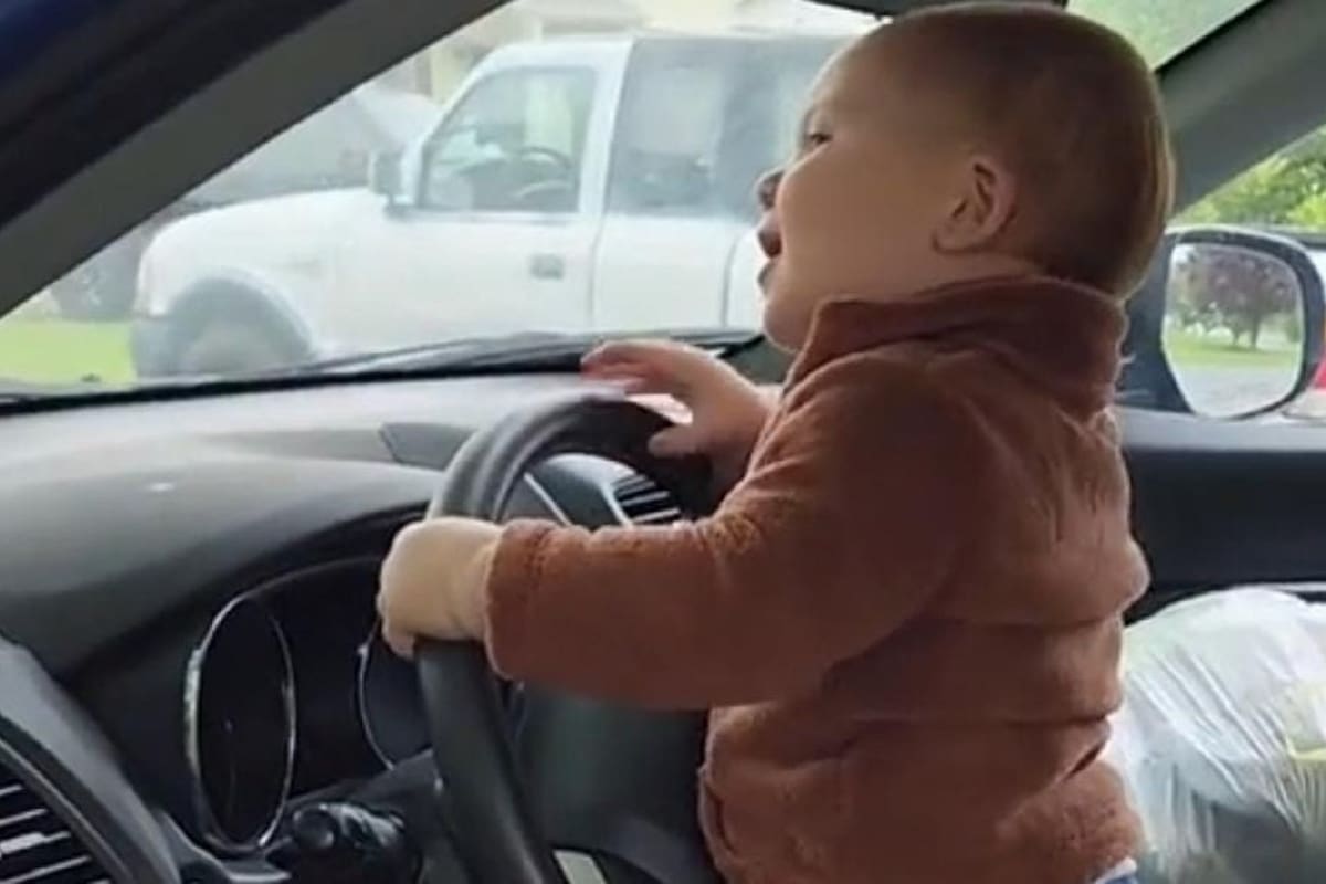 Niño genera la risa de los internautas por su divertida forma de tocar el claxon