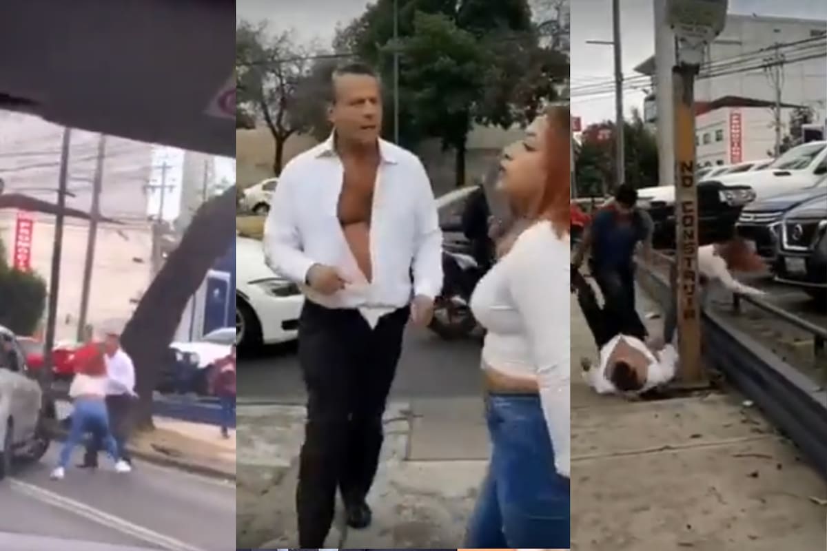 Alfredo Adame se pelea a golpes con una mujer en plena vía pública y termina en el suelo