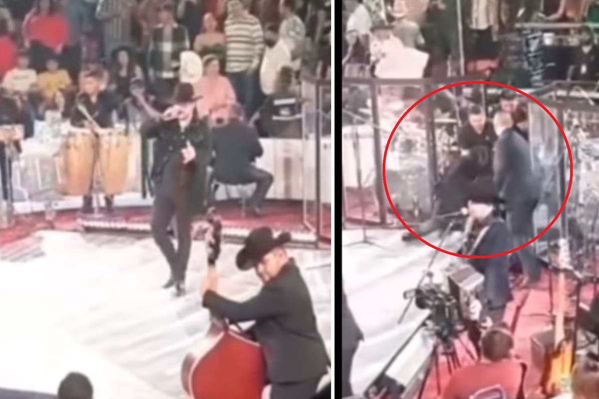 ¡Una sacudida y puro pa' delante! Edén Muñoz se cae en pleno escenario en Chihuahua