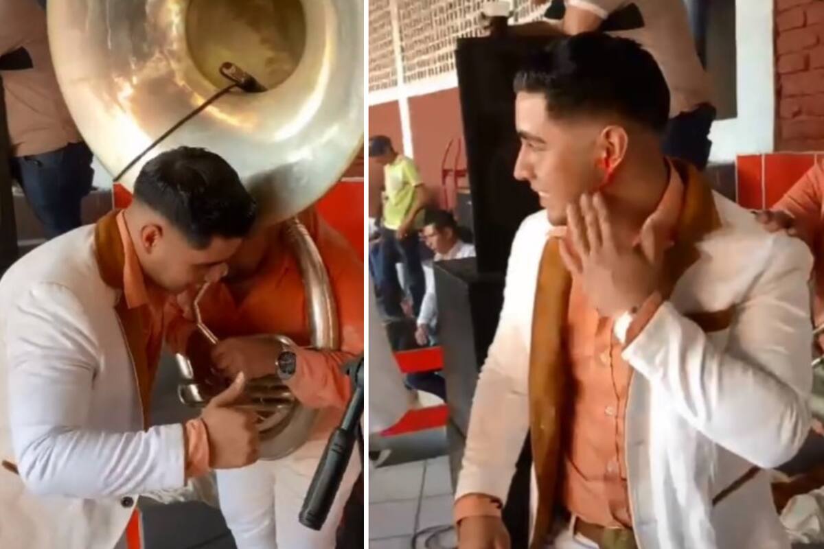 VIDEO: Músico se revienta el oído al colocar su cabeza cerca de una tuba