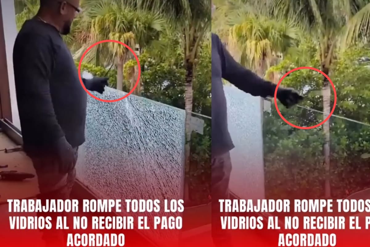 Empleado rompe cristales que instaló por falta de pago
