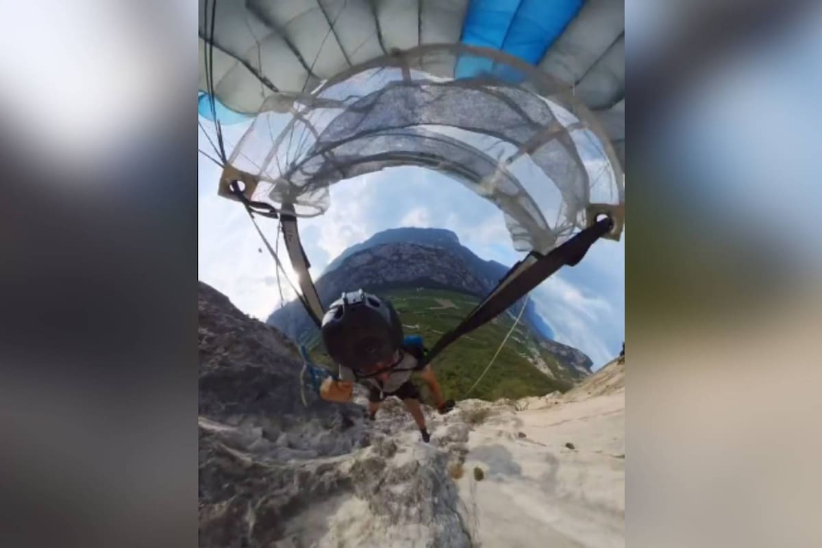 VIRAL: Hombre se salva de una muerte segura en paracaídas