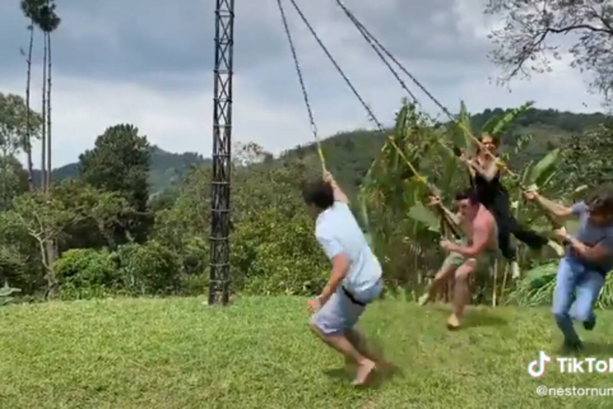 Intenta imitar a los voladores de Papantla y sufre accidente