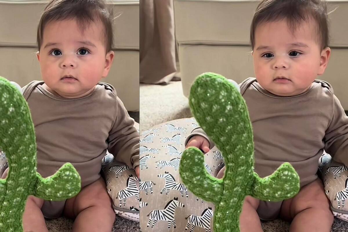 Bebé se viraliza por su reacción al escuchar que su nuevo juguete le hablaba