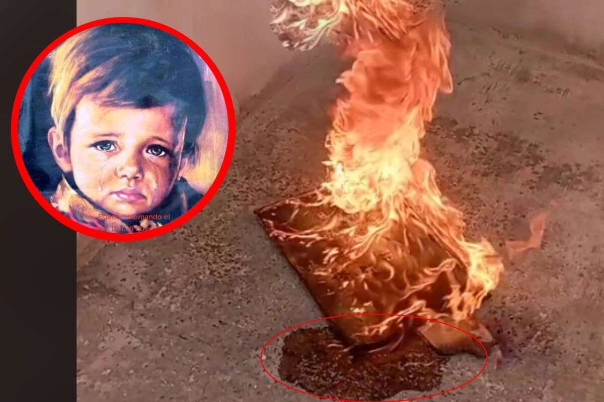 VIDEO: Captan un suceso paranormal al quemar pintura de un niño llorando