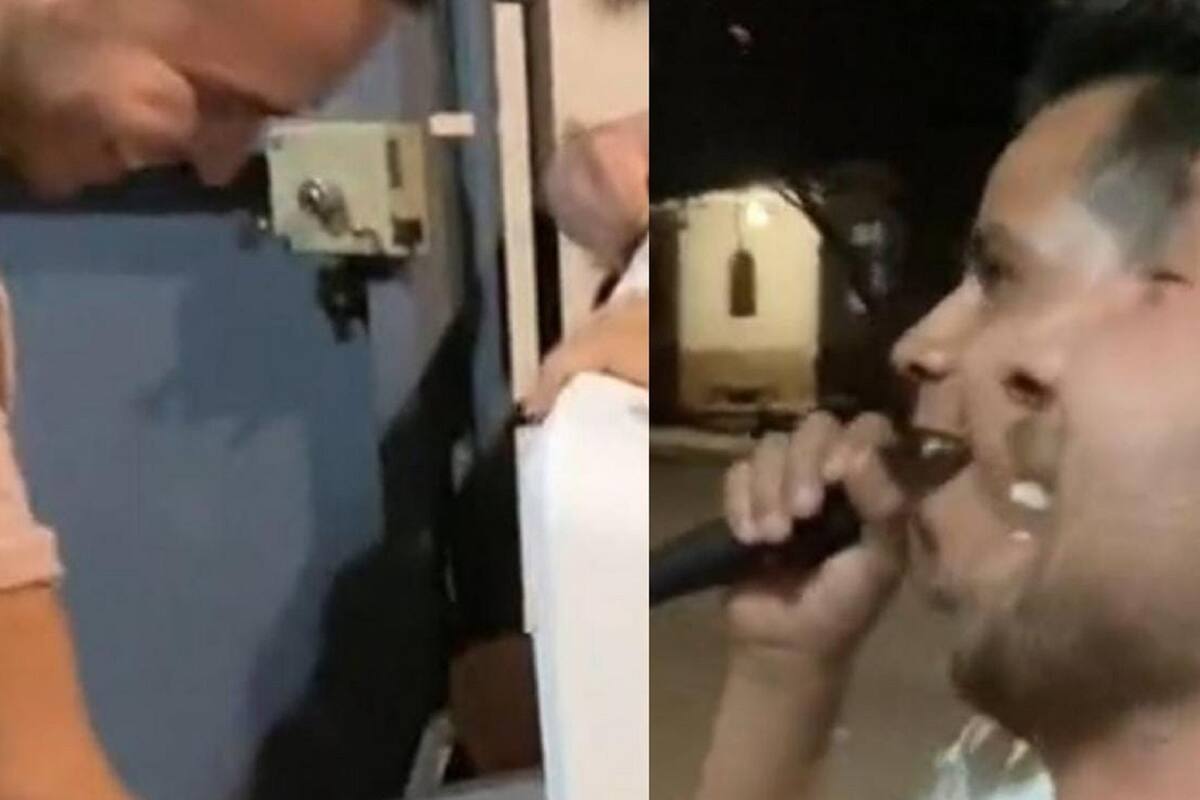 Jóvenes le llevan serenata a su amigo para que salga a tomar con ellos