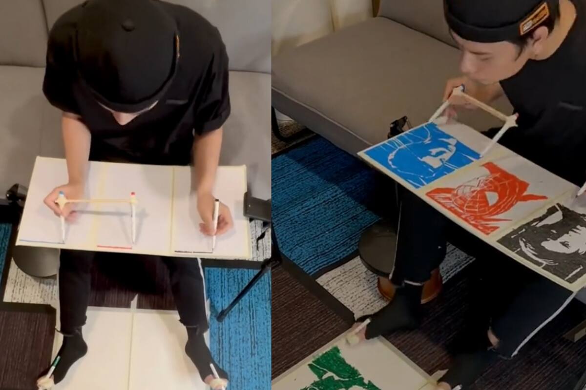 ¡Una impresora humana!: Artista de TikTok hace 5 retratos de Spider-Man al mismo tiempo