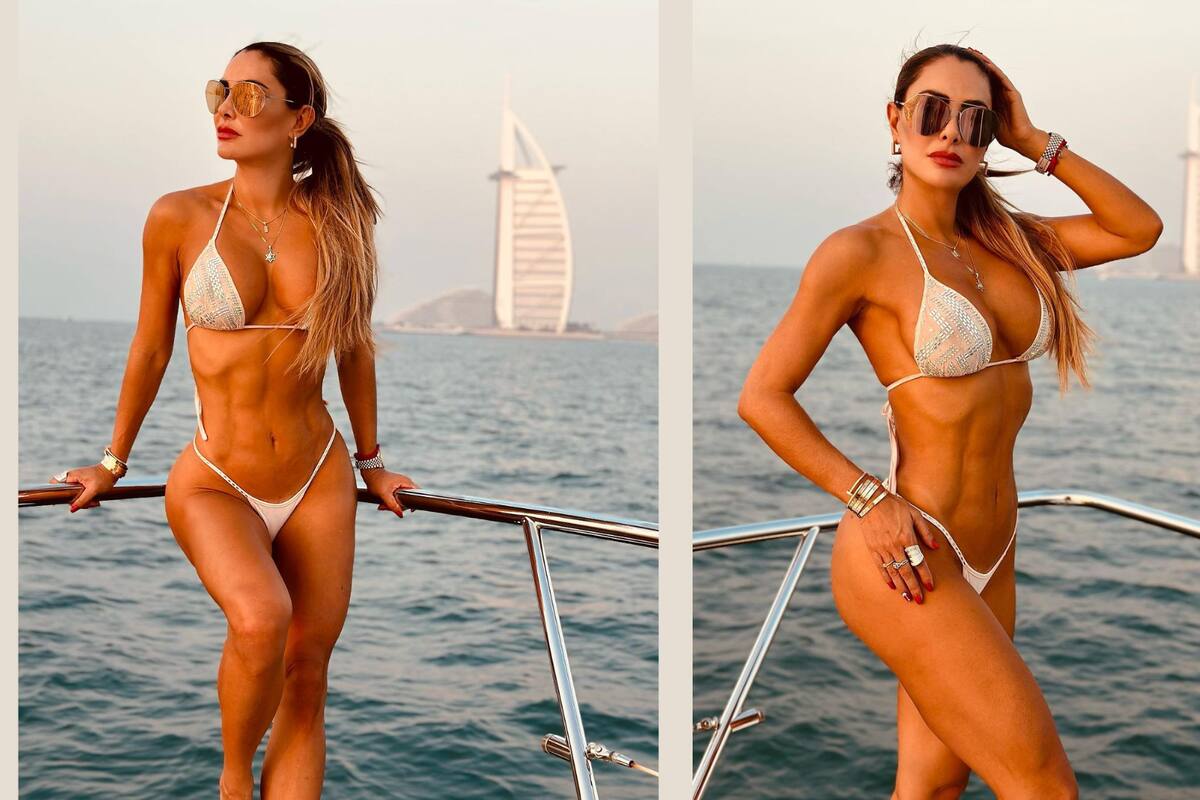 Ninel conde presume traje de baño blanco en playas de Dubai