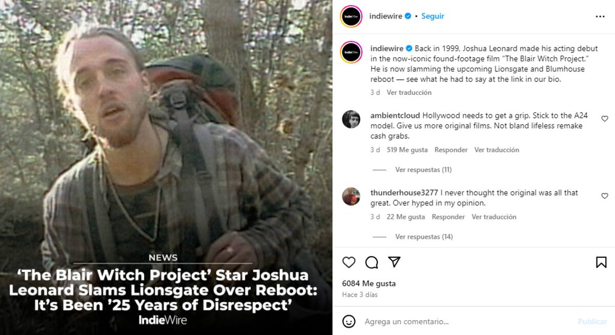 "El proyecto de la bruja de Blair" tendrá un remake.
