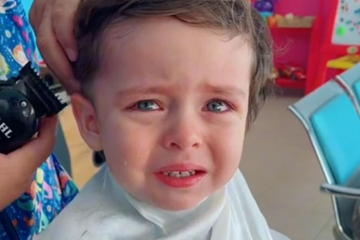 Niño se roba el corazón de todo TikTok con su reacción cuando le cortan el cabello