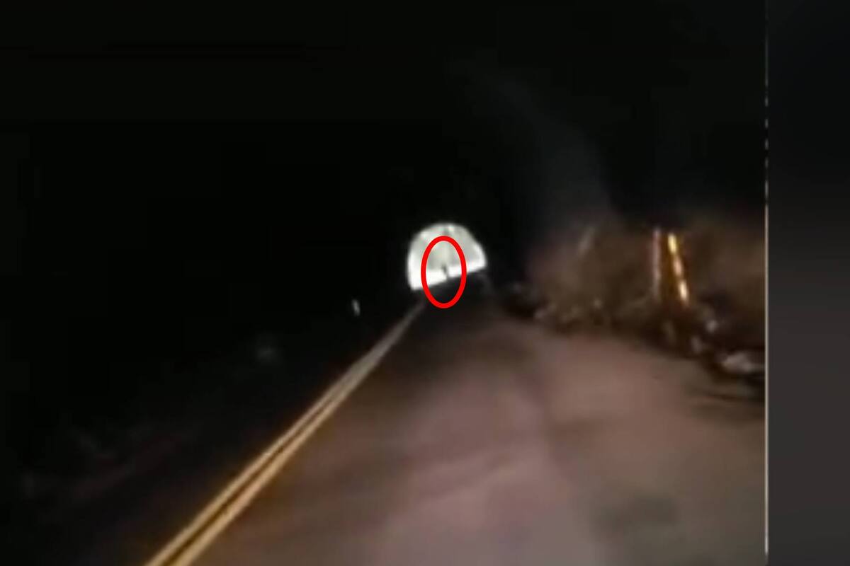 VIDEO: Mujeres captan a extraño ser al final de un túnel