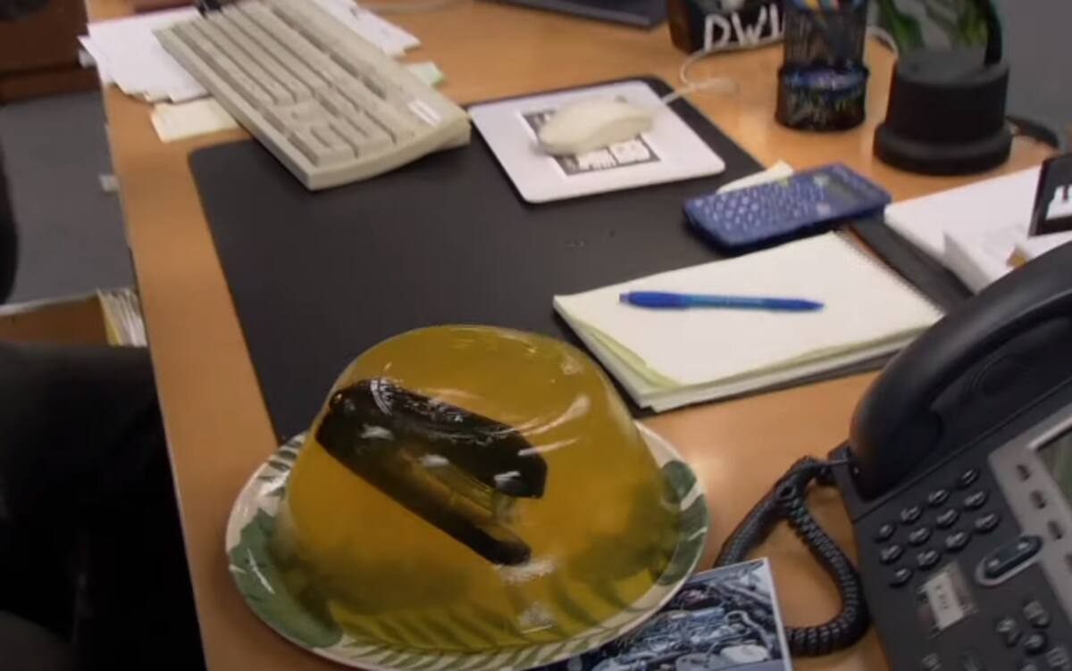 Broma de la gelatina en la serie "The Office"