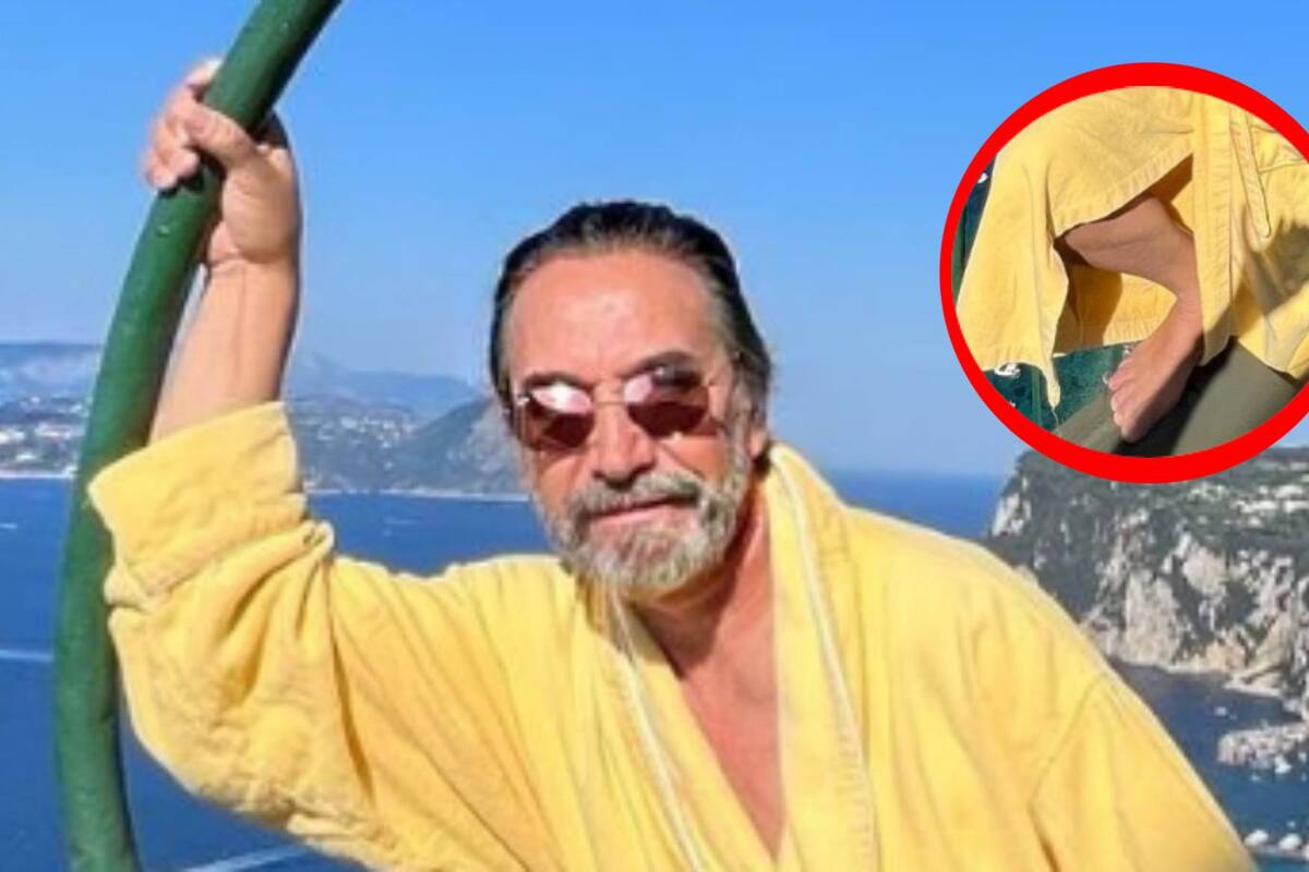 Marco Antonio Solís, luce muy galán usando únicamente una bata de baño en Italia
