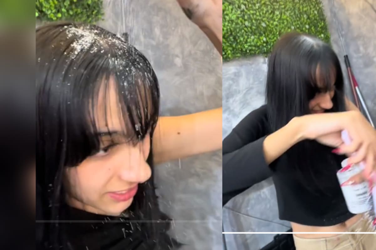 VIRAL: una joven se echa talco en el pelo para quitarse la grasa; ¡no se quiere bañar en invierno!