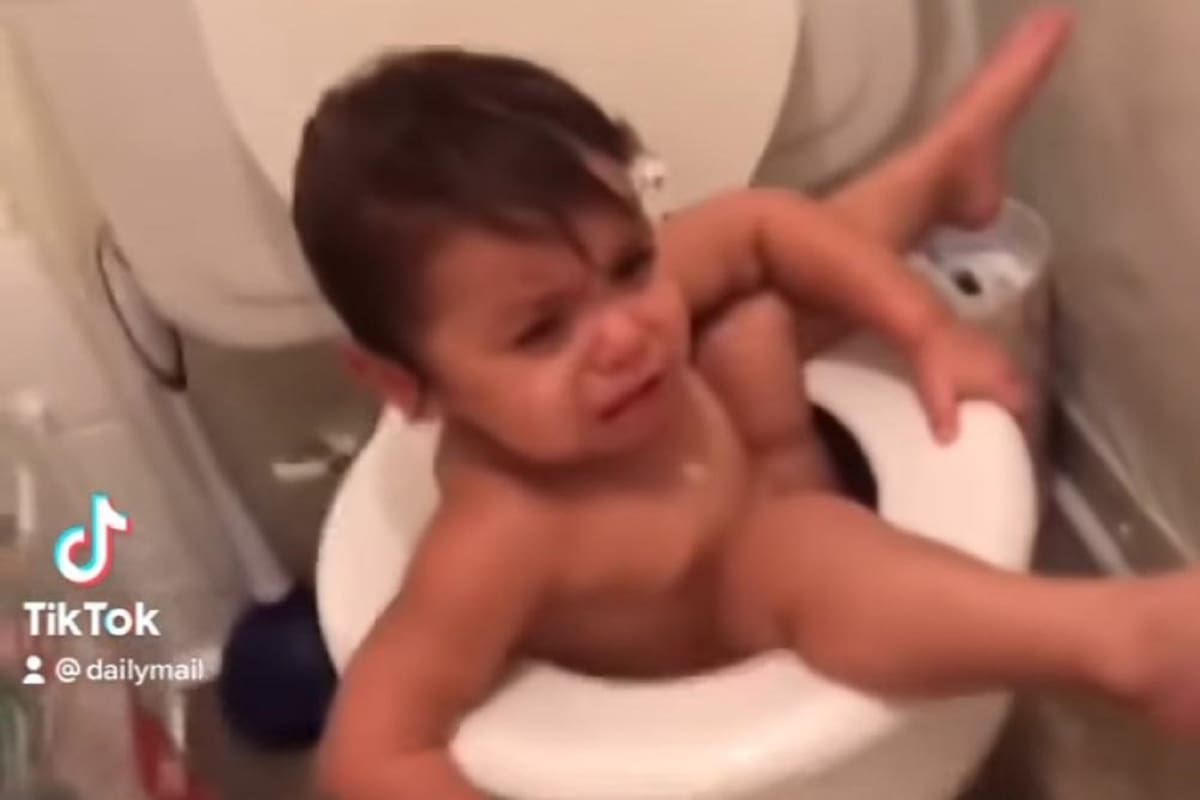 Niño se hace viral luego de su graciosa reacción al quedar atorado en el inodoro
