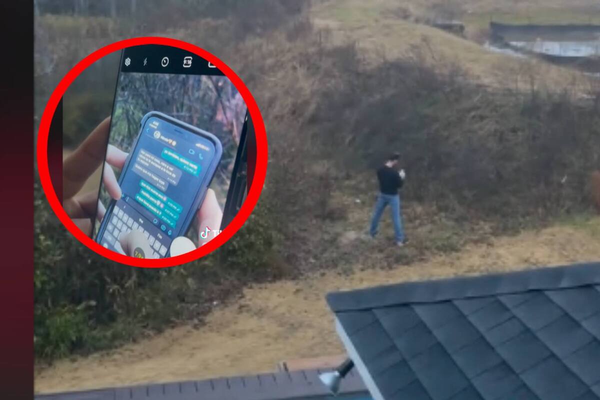 VIRAL: Mujer espía a su esposo a metros de distancia con la cámara de su celular