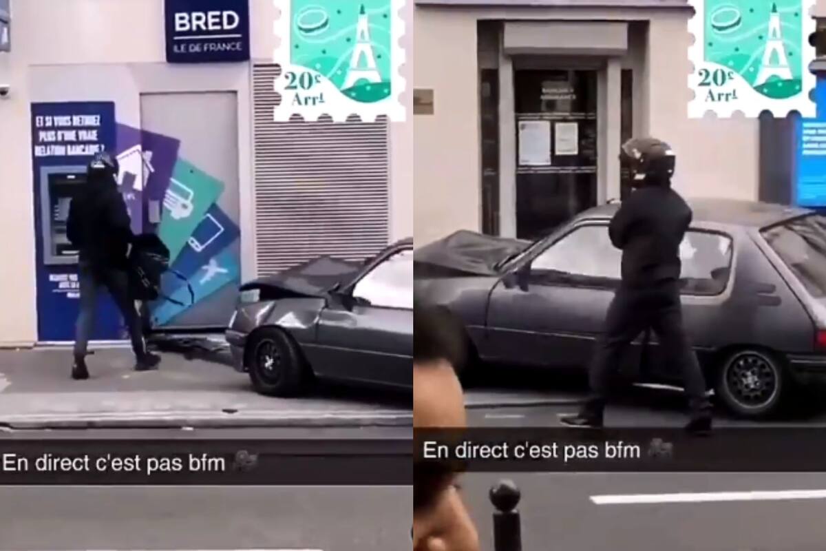 Ladrones intentan robar cajero, destruyen su auto y huyen en moto