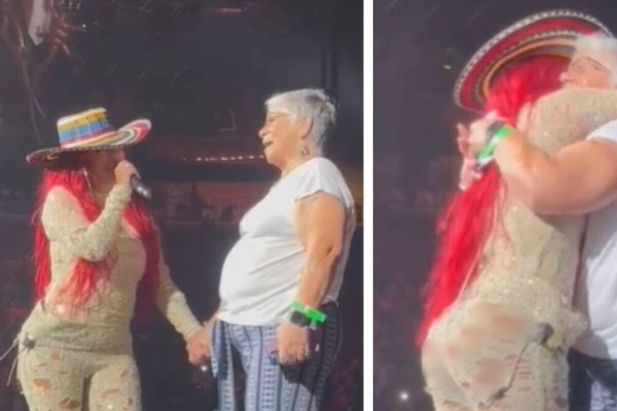 Karol G conmueve las redes al invitar a cantar a fan de 70 años al escenario
