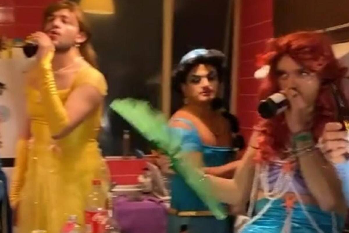 Hombres realizan fiesta con temática de princesas de Disney y así es como fueron vestidos