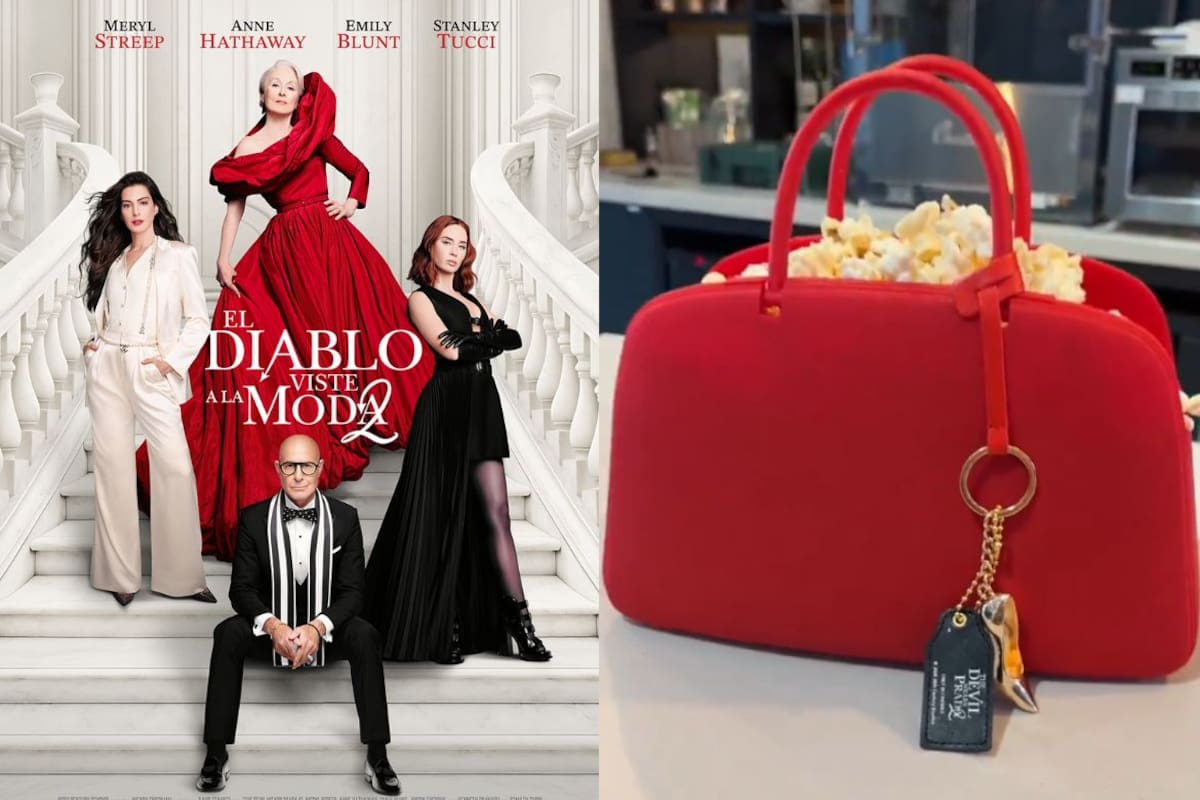Cadena estadounidense de cines presenta palomera con diseño de bolso rojo inspirada en “El diablo viste a la moda 2” y se perfila como un souvenir muy codiciado