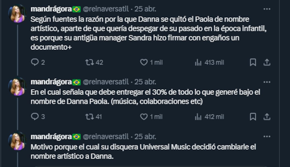 La razón del cambio de nombre de Danna Paola