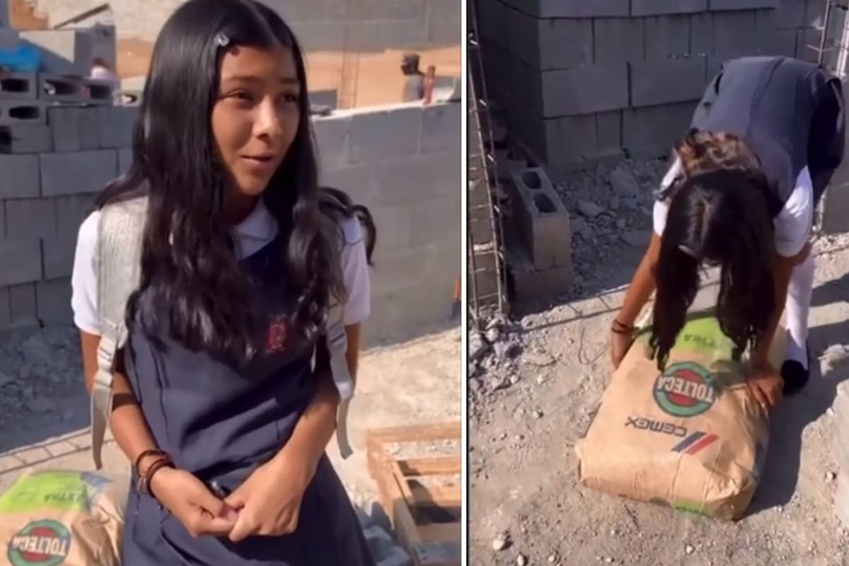Niña quería ser tiktoker, pero su papá la pone a trabajar de albañil: "Te tienes que ganar el dinero"