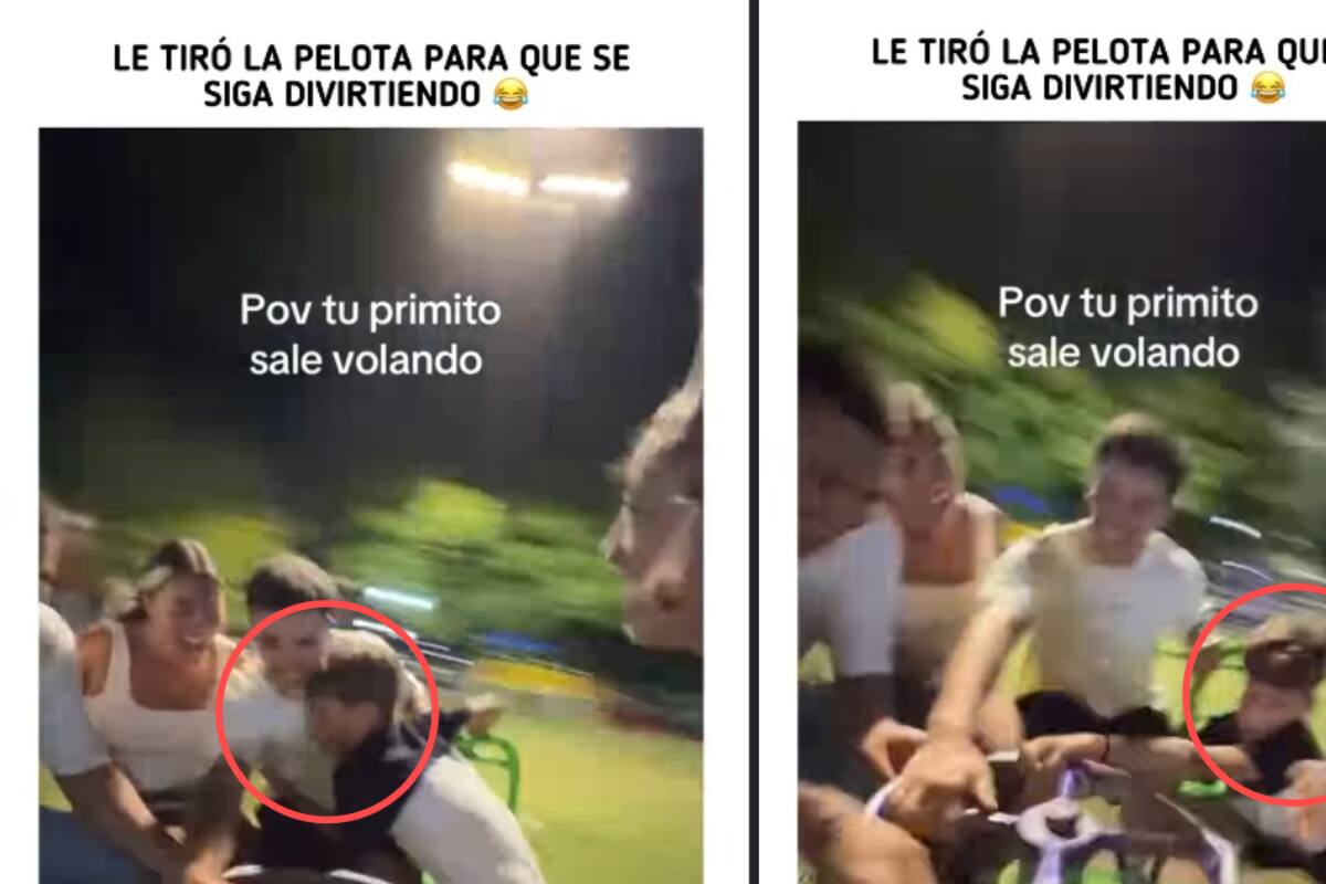 Familia sube a juego mecánico y el más pequeño termina volando; siguen como si nada