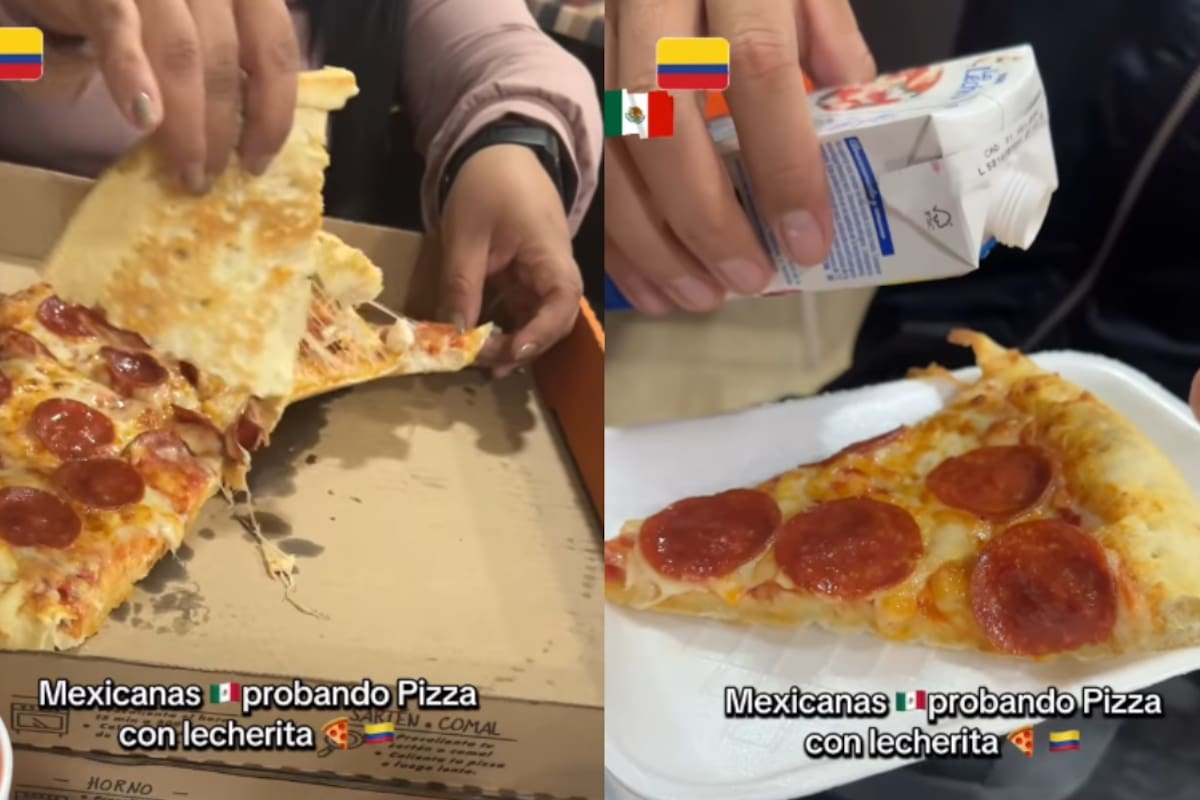 “Jamás lo haría”: Mexicanas llegan a Colombia y prueban un platillo típico que genera controversia: pizza con lechera