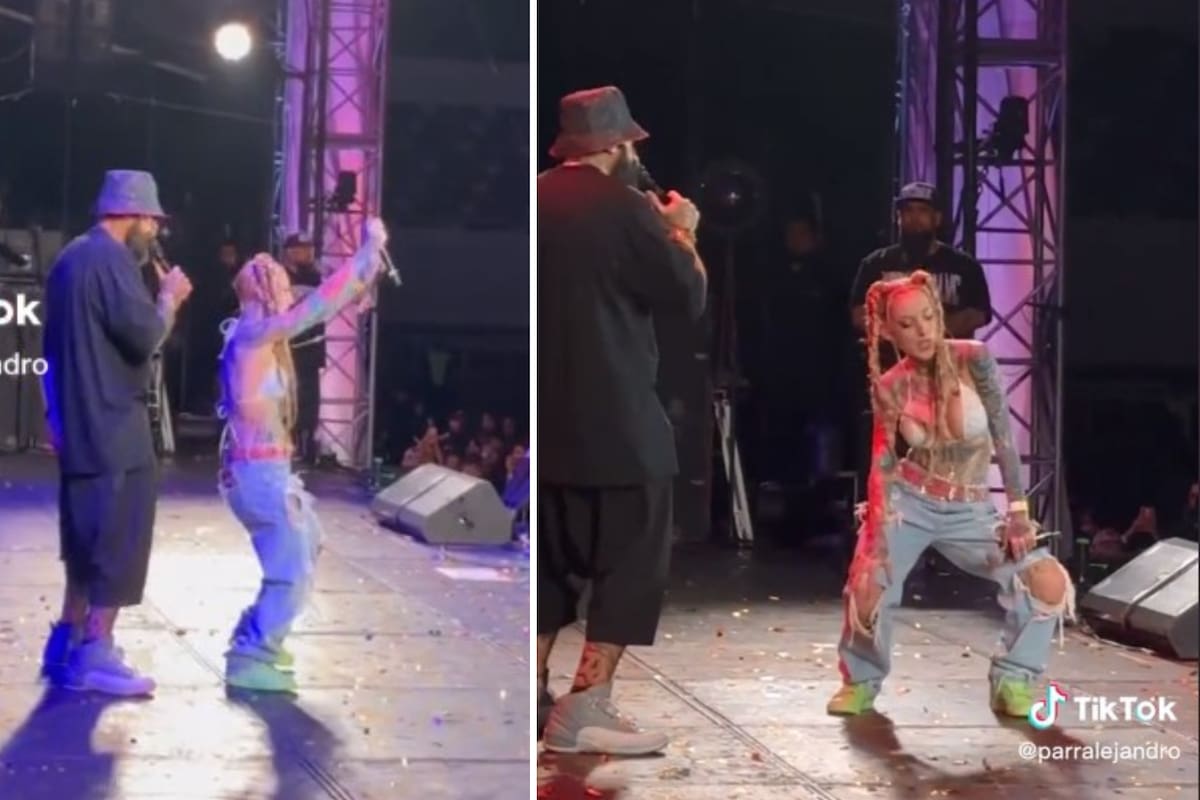 Babo, de Cartel de Santa, y La Kelly, cantan en vivo "Shorty Party" y aburren al público